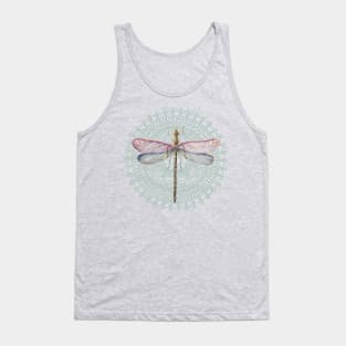 Dragonfly on mandala Tank Top